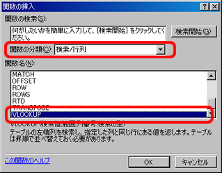 関数の選択