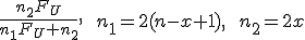 \frac{n_2 F_U}{n_1 F_U + n_2} , \hspace{10} n_1 = 2(n-x+1), \hspace{10} n_2 = 2x