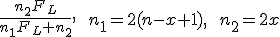 \frac{n_2 F_L}{n_1 F_L + n_2} , \hspace{10} n_1 = 2(n-x+1), \hspace{10} n_2 = 2x