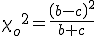 {\chi_o}^2 = \frac{ \left( b-c \right)^2 }{ b+c }