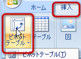 「ピボットテーブル」ボタン