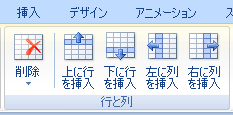 行・列・セルの挿入と削除