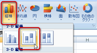 「縦棒」ボタン