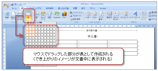 表の作成