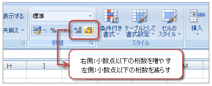 小数点の調整