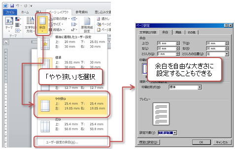 余白の設定