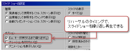 スライドショーの設定